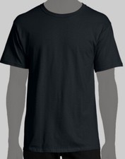 45 Hanes Men's Black Tagless Crewneck Short Sleeve Tee T-Shirt Size M