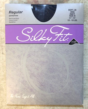 Pantyhose Vintage Stockings Silky Fit Navy Size B 125 to 155 LBS Regular OP