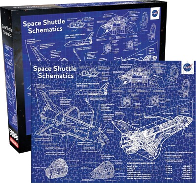 NASA Space Shuttle Schaltpläne 500 Teile Puzzle 480 mm x 350 mm AUSVERKAUF!