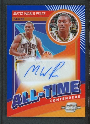 2023-24 METTA WORLD PEACE 43/75 AUTO PANINI CONTENDERS OPTIC BLUE ALL TIME