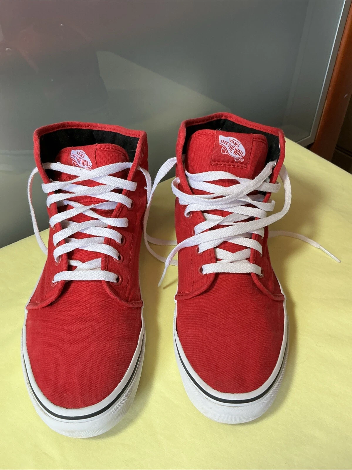 Sneakers alte Red Vans Off The Wall Skater uomo 8 5