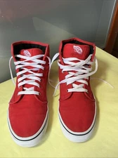 Red Vans Off The Wall Skater Hi Tops Sneakers Men 8.5