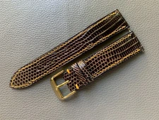 Brown Genuine Lizard leather watch strap band Custom Size 16 17 18 19 20 21 22mm