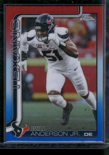 2025 Topps Chrome #121 Will Anderson Jr. Red White and Blue Refractor