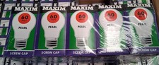 8 X  60 Watt PEARL GLS  NEW LIGHT BULBS ES-E27 BY MAXIM lighting