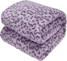 Warm Blanket Throw Soft baby size40" x 50" (100 x 130 cm) Purple Leopard