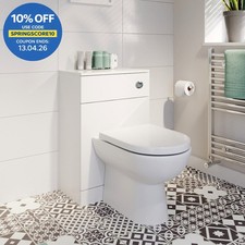 Back to Wall Toilet Unit Cistern Soft Close Seat 500mm BTW Bathroom WC White