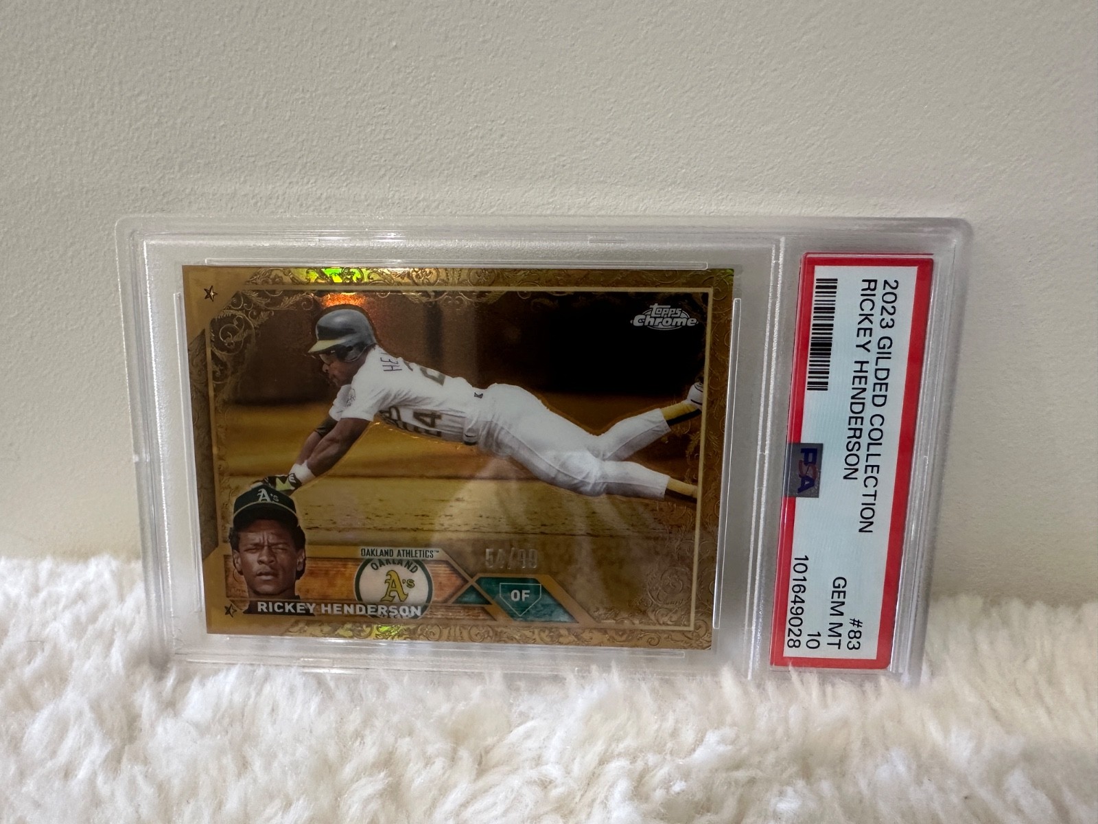 LOW POP PSA GEM 10!! 2023 Topps Gilded Collection - Rickey Henderson  /99