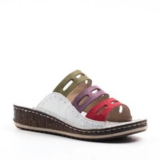 Open-Toe Wedge Sandals Comfortable 3cm Low Heel Summer Slippers for Women