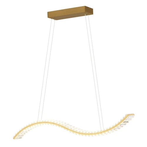 Edgewater 37.5-in. W LED Linear Chandelier Gilded Brass - Picture 1 of 6