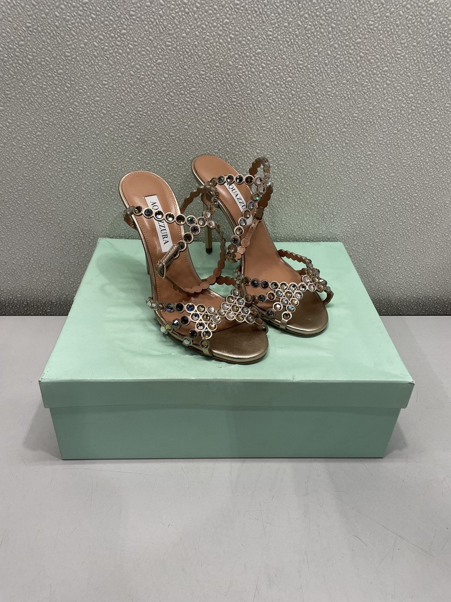 Aquazzura Tequila Sandal 105 Women's US 7.5, Light Copper | eBay