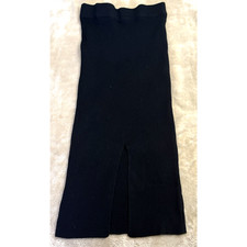 Women's High Waist Elastic Black Slim Maxi Skirt Size L