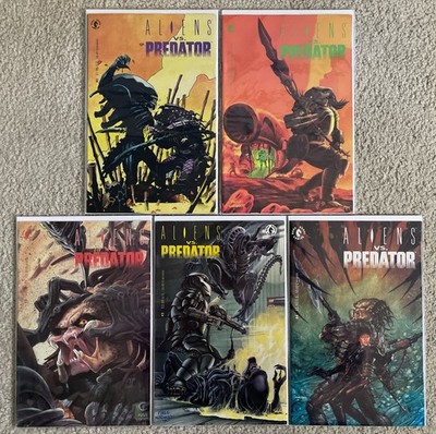 Aliens vs Predator #0-4 Complete 1st Series Set 1990 Dark Horse Comics Lot
