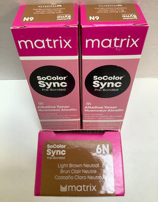 Matrix SoColor Pre-Bonded Permanent Hair Color, 2oz, 6N Light Brown Neutral, 3pk