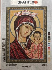 Tela ad ago stampata Grafitec 30x40 cm solo tela madonna e bambino