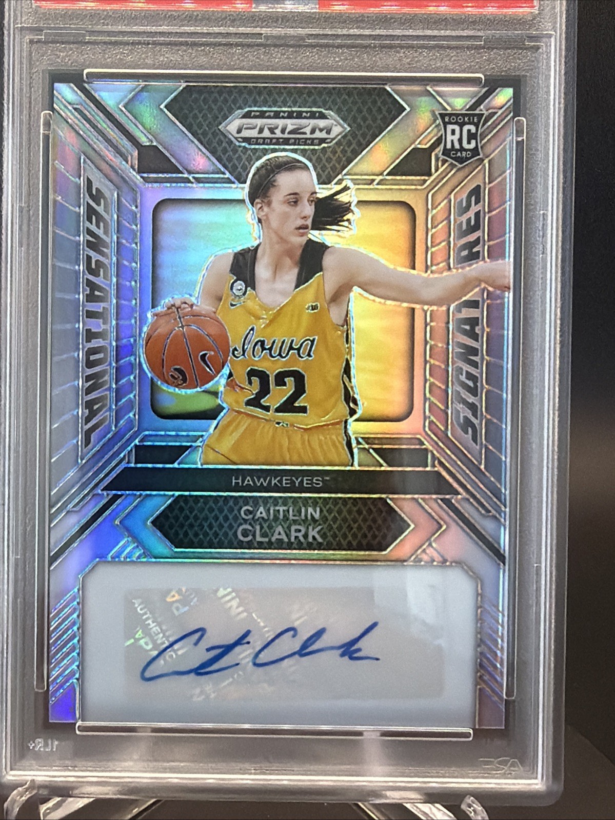 2024 Prizm Draft Picks Caitlin Clark Sensational Signatures Silver Auto PSA 10 view 2