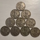 $5 Face-10 Walking Liberty Half Dollars 90% Silver Random Lot Coins Stock Pic