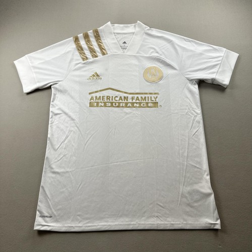 Atlanta United FC Jersey Mens Large White Adidas MLS Soccer Aeroready Away 2019