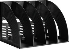 Magazine File Holder Vertical PP Folder Book Desktop Organizer Plastic Storage S