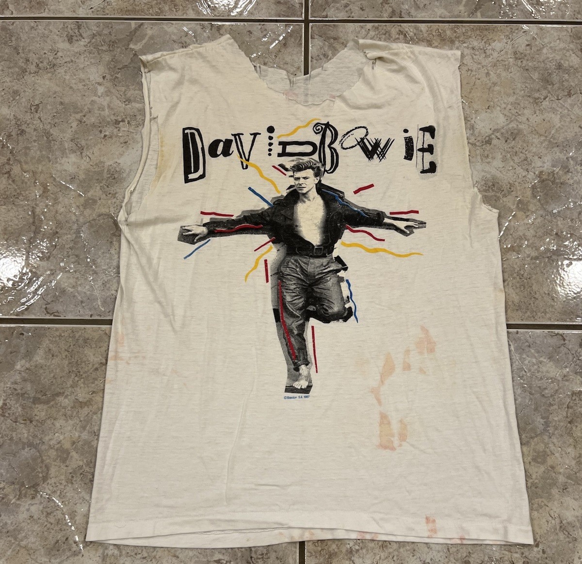 Vtg 80s M/L David Bowie Glass Spider Tour Shirt 1987 Single Stitch