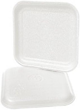 1SW, 1S White Foam Meat Trays, Disposable Standard Supermarket Meat Poultry Fro