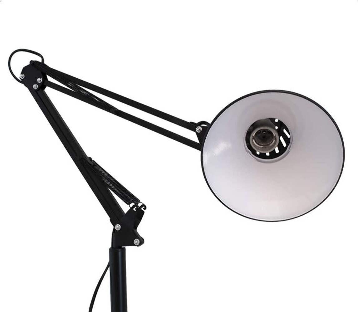 Lampada a Piantana Da Terra Braccio Orientabile Luce Lettura Metallo Grigio|D15A foto 5