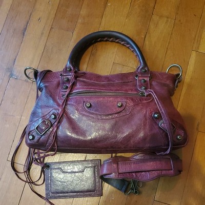 Authentic Balenciaga 2005 Z Tag Chevre Bordeaux First Bag