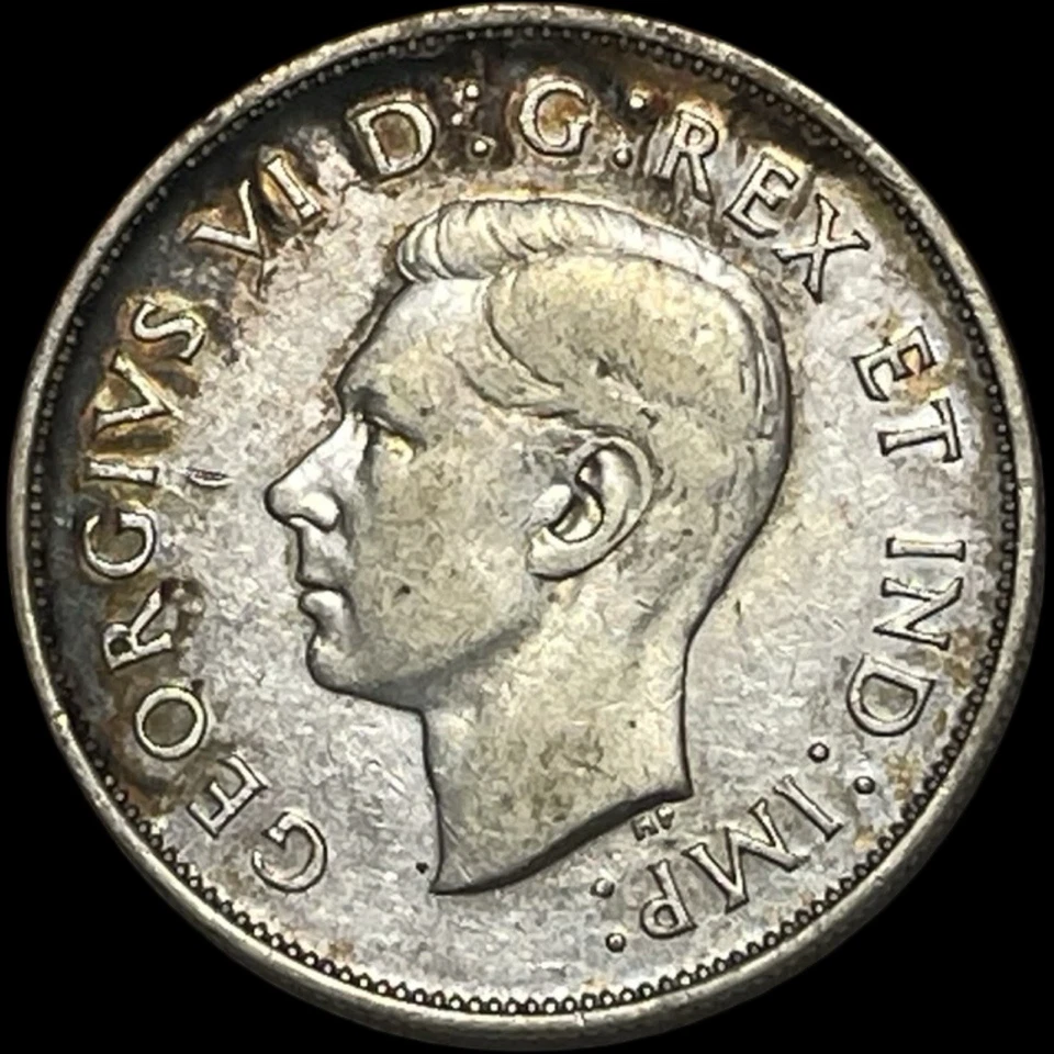 1939 Canada 50 Cents King George 80% Silver Coin KM 36 Lot C11-26 TONED Semi-Key - Image 2 of 4