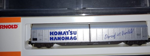 Arnold 4748 Großraum-Schiebewandwagen "KOMATSU Hanomag" der DB, in OVP; Spur N | Zustand: Neu