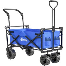 Chariot Transport Pliable Tout Terrain 180 Poignée Télescopique Pousser Tirer