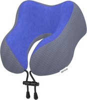 Yomisee Nackenkissen Memory Foam Reisekissen Flugzeug Auto Camping Dunkelblau
