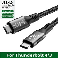 USB4 Cable 40Gbps 48V 240W For Thunderbolt 4 Type C Fast Charging Cable Thunder