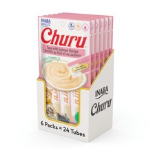 Churu Creamy Lickable Pur e Cat Treat w Taurine 0.5 oz 24 Tubes Tuna W/ Salmon