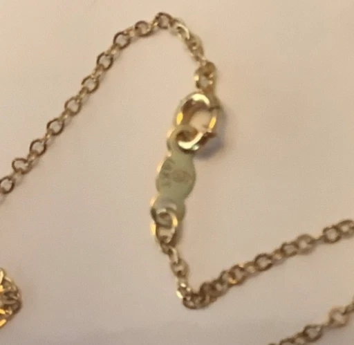 Pulsera tobillera de oro amarillo de 14K 0,7 g con perla de agua dulce 11 pulgadas... Foto 4 de 4