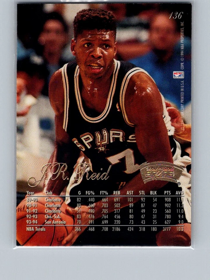1994-95 Flair #136 J.R. Reid - Image 2 of 2