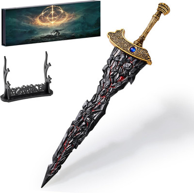 Eldens Rings Maliketh'S Black Blade Sword Model   11.8-Inch Metal Craft Sword, P