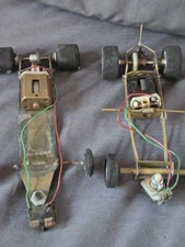 Lot Of 2 Vintage 80s Slot Car Chasis W/ Motors Tested Nice Lot