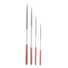 Tipped Bead Reamer Beading Set with Red Plastic Handles for Enlarge Holes 4Pcs