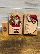 Lot of 3 Christmas Santa Claus /Ornament Rubber Stamps by StampCraft NEW