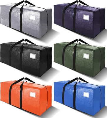 Heavy Duty Extra Large Moving Bags W/Backpack Straps - Strong Handles & Zippers,