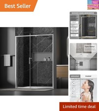 50-54" W x 71" H Pivot Glass Shower Door,Pivot Shower Door with 1/4"6mm Clear...