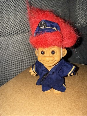 Rare Vintage Russ Troll Doll Policeman with Red Hair 5'' Inches