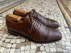 Meermin Mallorca Men\'s Size 8 Brown Leather Shoes Cap Toe Goodyear Welt Meermin Mallorca Leather Dress Shoes Mens UK SZ 7.5 US Size  main image 4