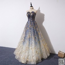 A-Line Bling Evening Dress Straplessformal Dress Performance Evening Dress