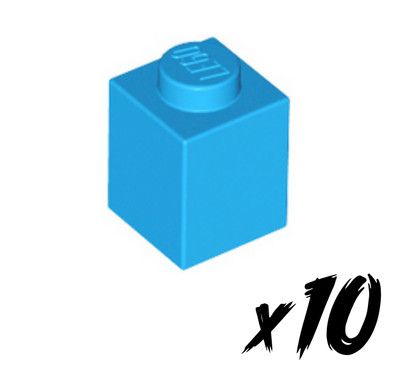 10x LEGO 3005   1x1 Stein   Brick   dunkel azurblau   dark azure
