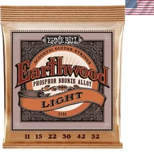 Earthwood Light Phosphor Bronze Acoustic Guitar Strings, 11-52 Gauge – Rich Tone