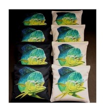 BackYardGamesUSA DEEP SEA Ocean Fish Black Green 8 Regulation Cornhole Bean B...