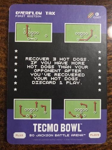 2026 Bo Jackson Battle Arena TECMO BOWL BOBA PL-12 PL12 Overflow Tax 1st Ed. SSP