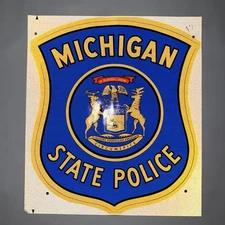 Michigan State Police Patrol Car Door Decal Plaque Sign Reflective Large 20"x18"
