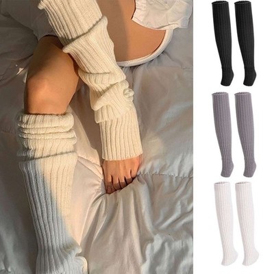 Women Ladies Winter Warm Leg Warmers Long Knit Knitted Crochet Socks Leggings